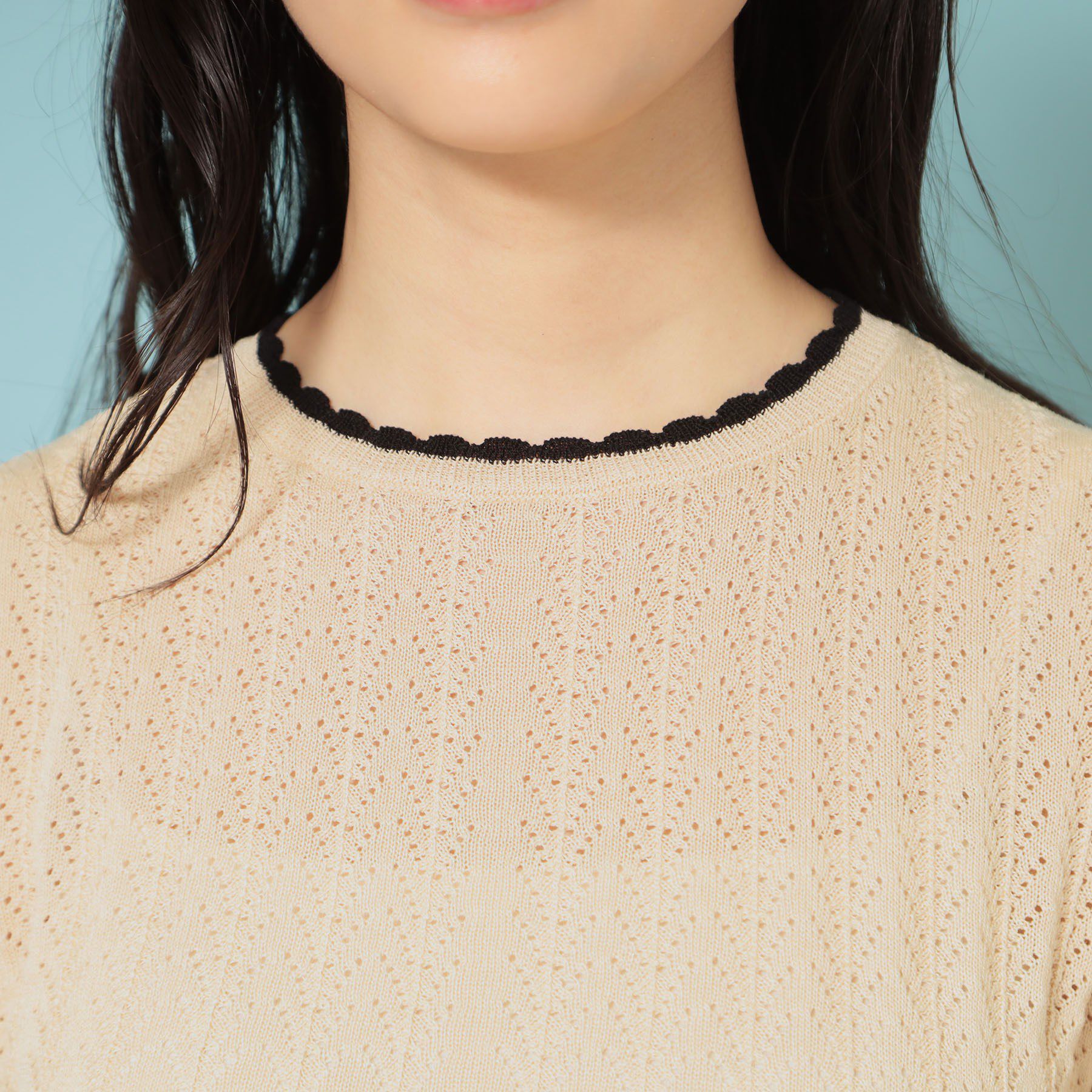 SunaUna「【透かし柄】スカラップニット」|ニット・セーター|