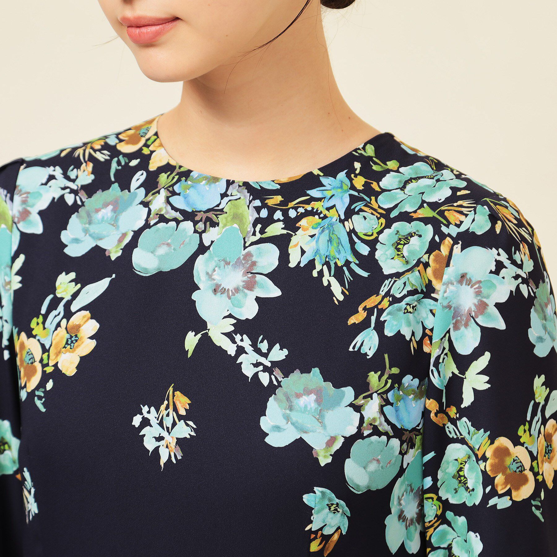 SunaUna「【co creation and yours／SS～L】花柄パネルワンピース」|ワンピース|