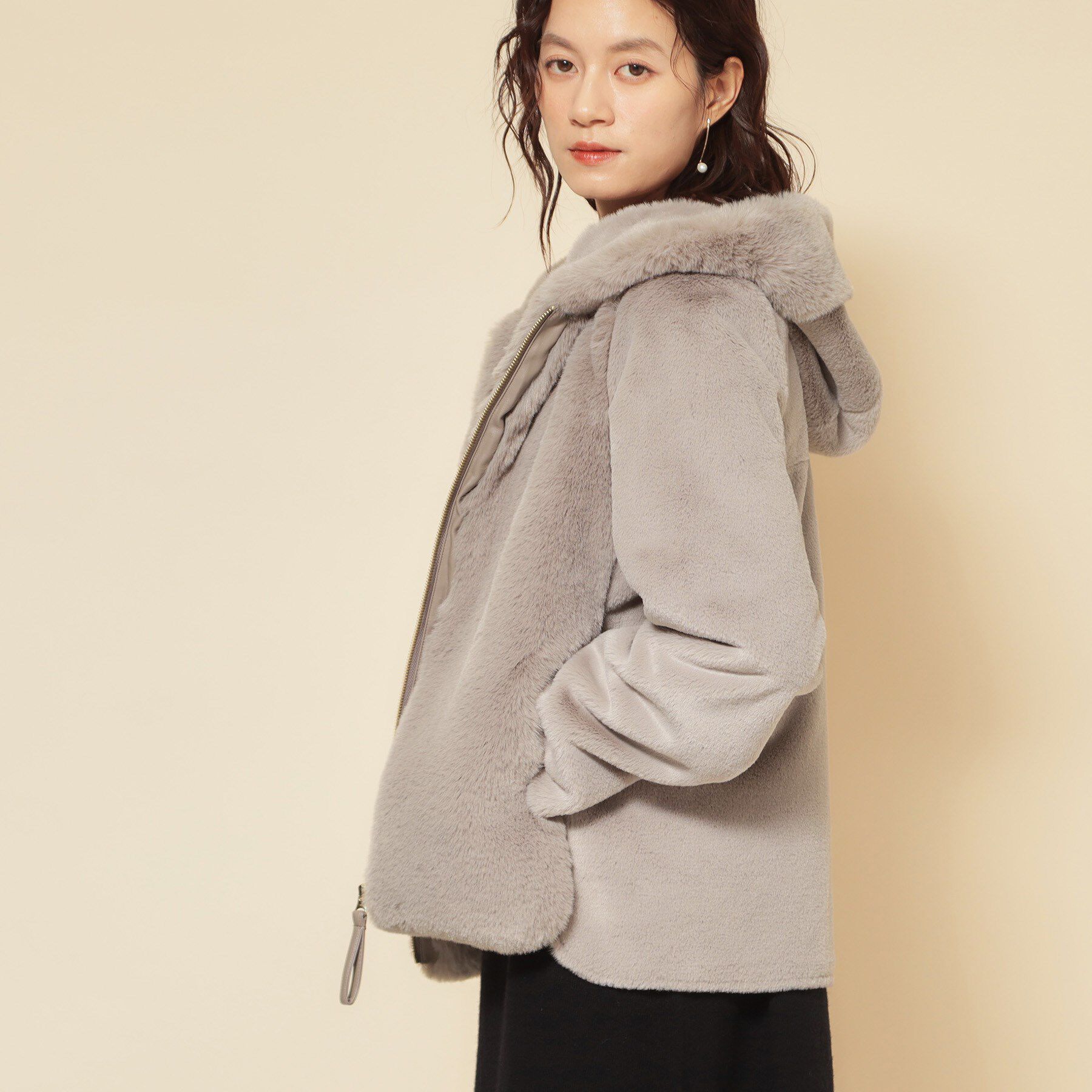 SunaUna「【冬を彩る異素材フェイクファーアウター】」|ブルゾン・スタジャン|