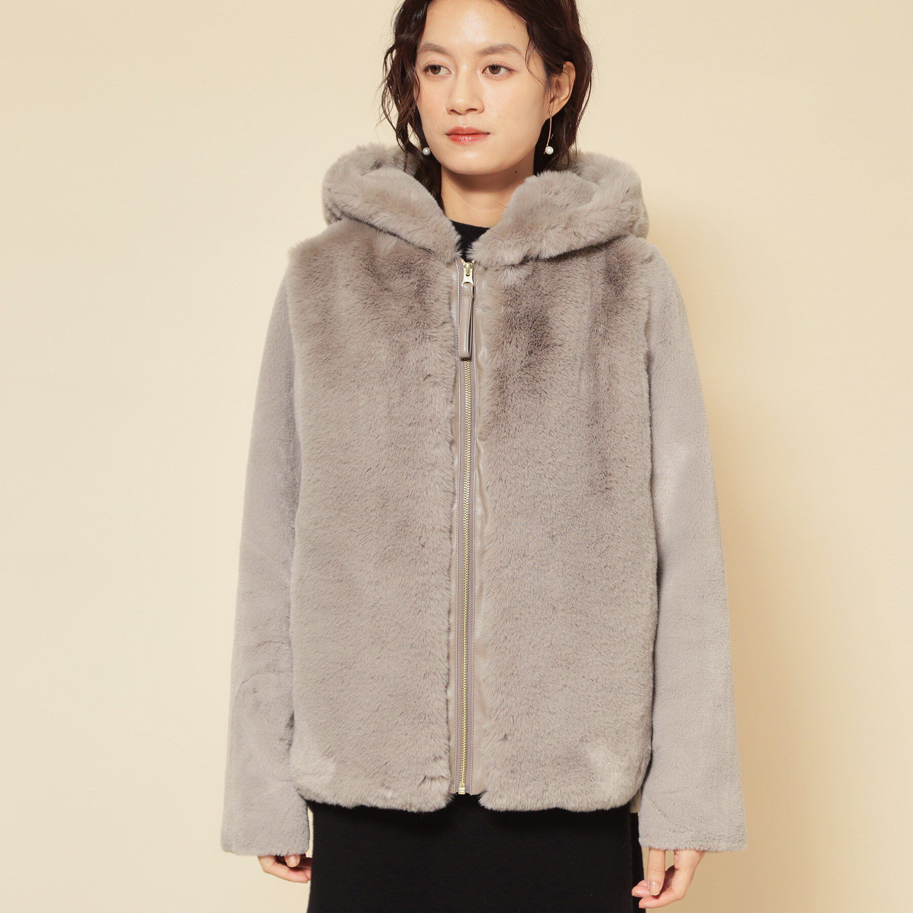 SunaUna「【冬を彩る異素材フェイクファーアウター】」|ブルゾン・スタジャン|