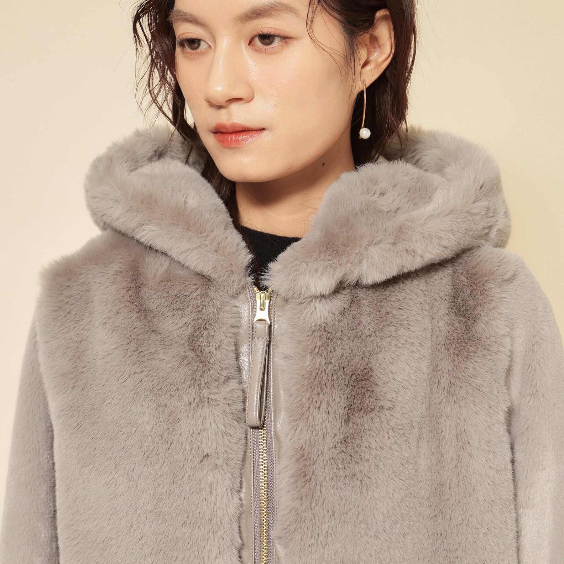 SunaUna「【冬を彩る異素材フェイクファーアウター】」|ブルゾン・スタジャン|