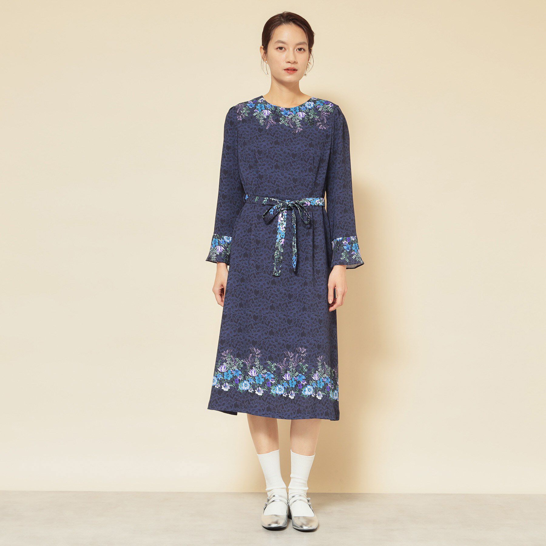 SunaUna「【co creation and yours／SS～L】レースプリント柄ワンピース」|ワンピース|