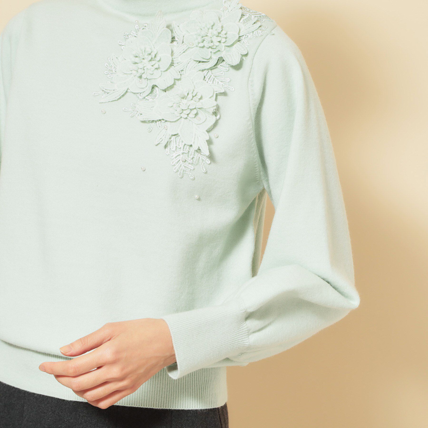 SunaUna「【洗える】ケミカルレースニット」|ニット・セーター|