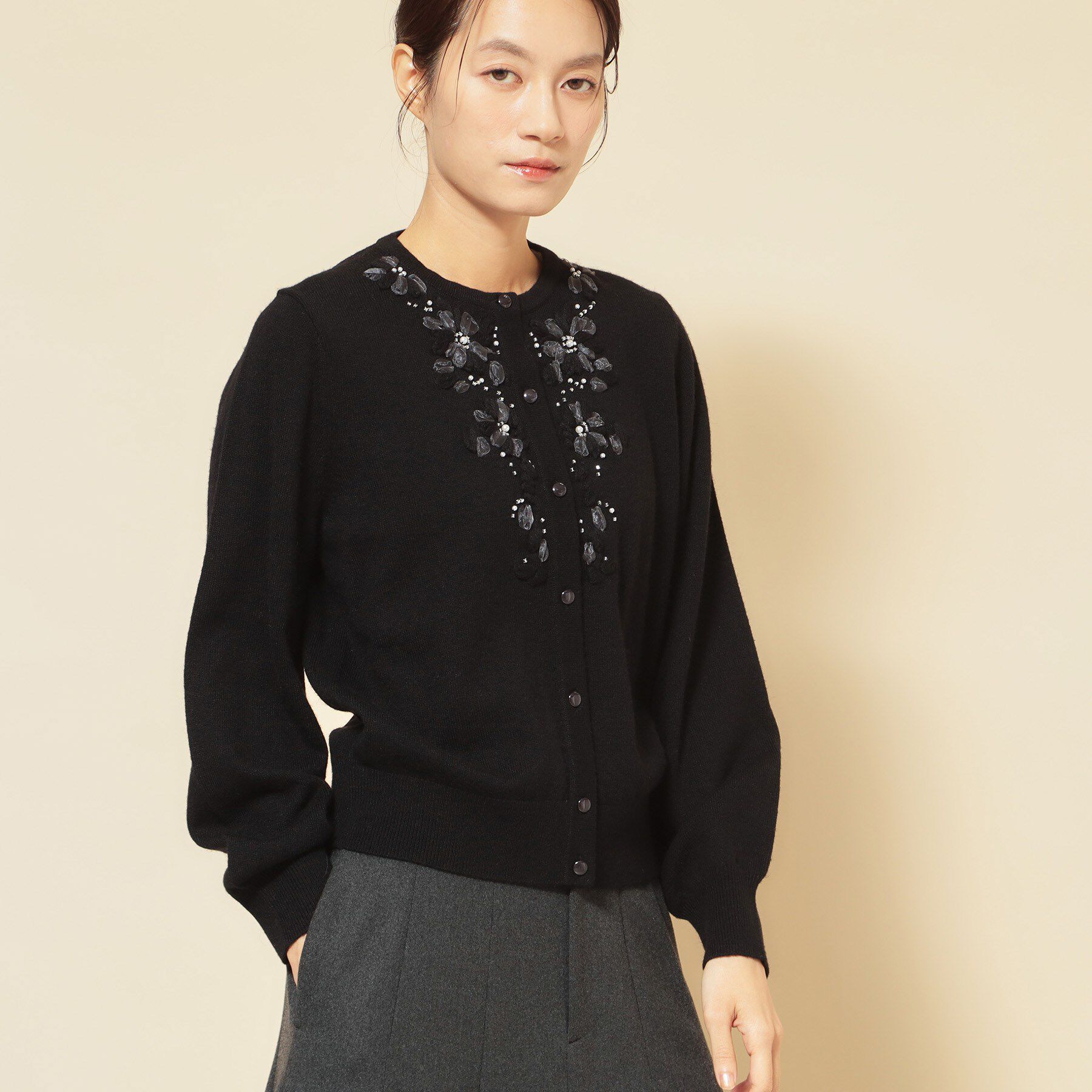 SunaUna「【刺繍】クラフトカーディガン」|カーディガン|