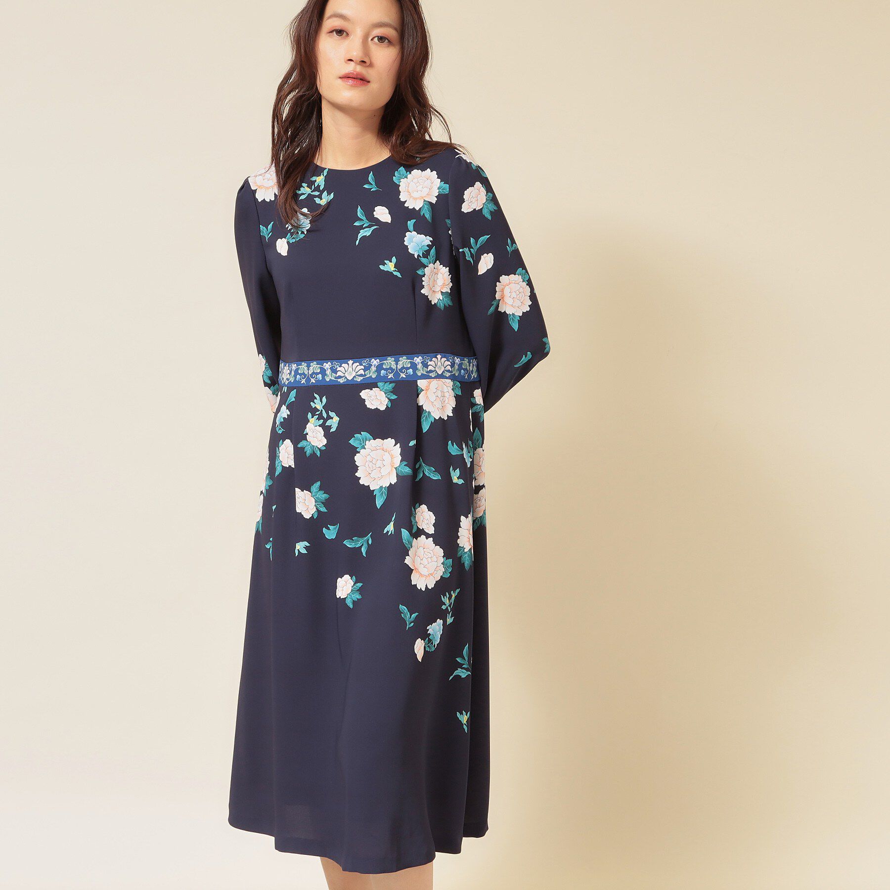 SunaUna「【co creation and yours／SS～L】オリエンタルプリントワンピース」|ワンピース|