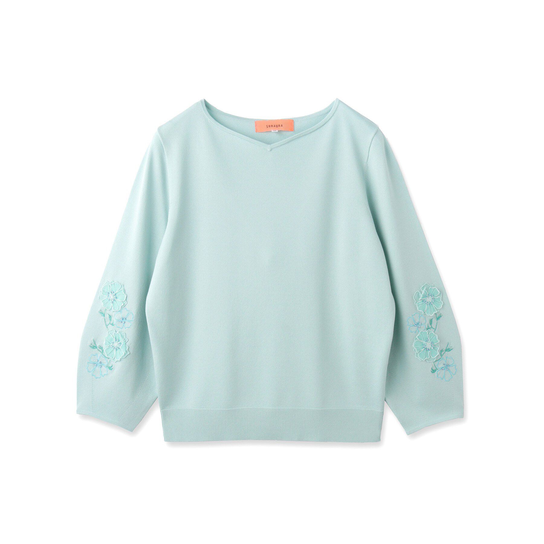 SunaUna「【SS～Lサイズ展開／フラワー刺繍】クラフトニット」|ニット・セーター|