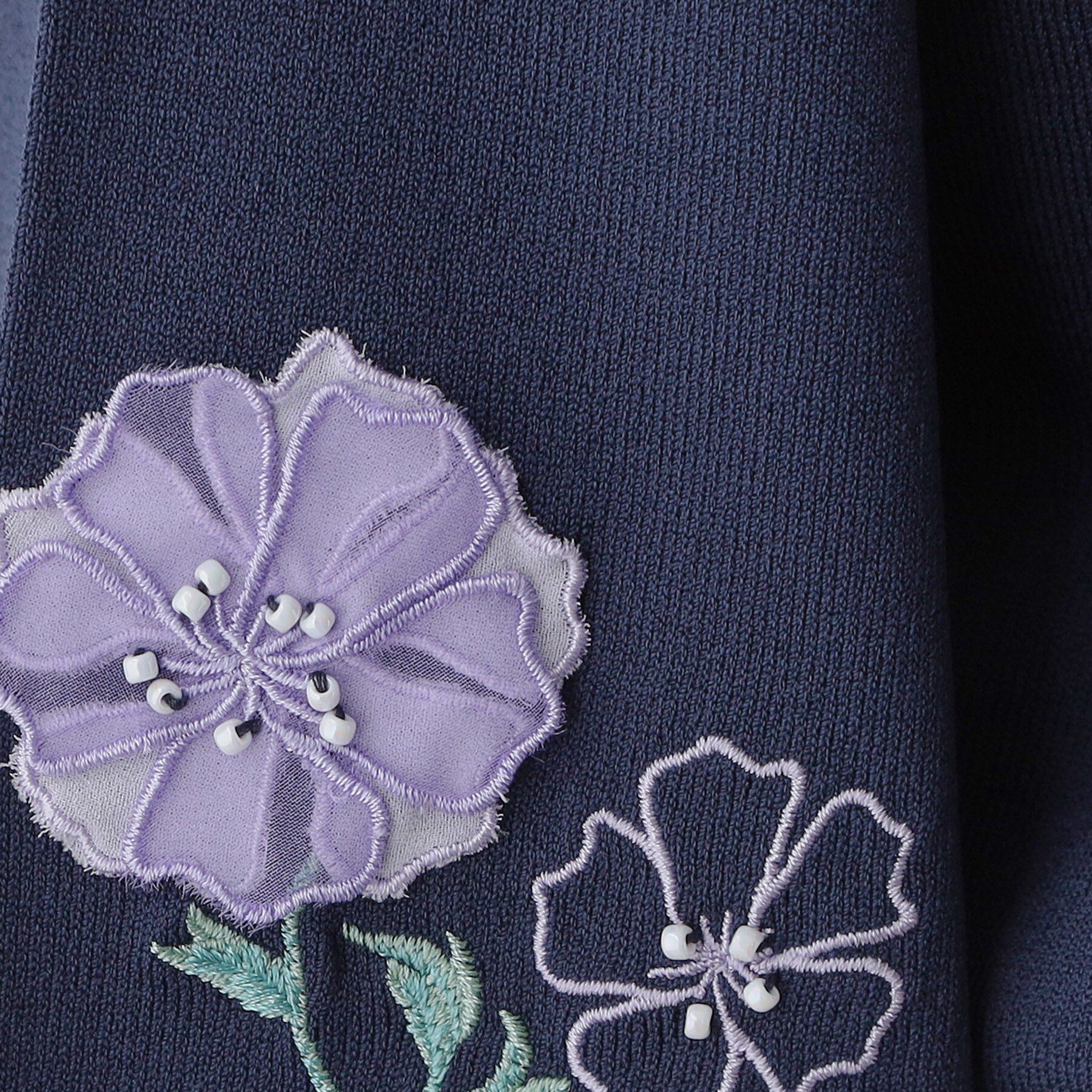 SunaUna「【SS～Lサイズ展開／フラワー刺繍】クラフトニット」|ニット・セーター|