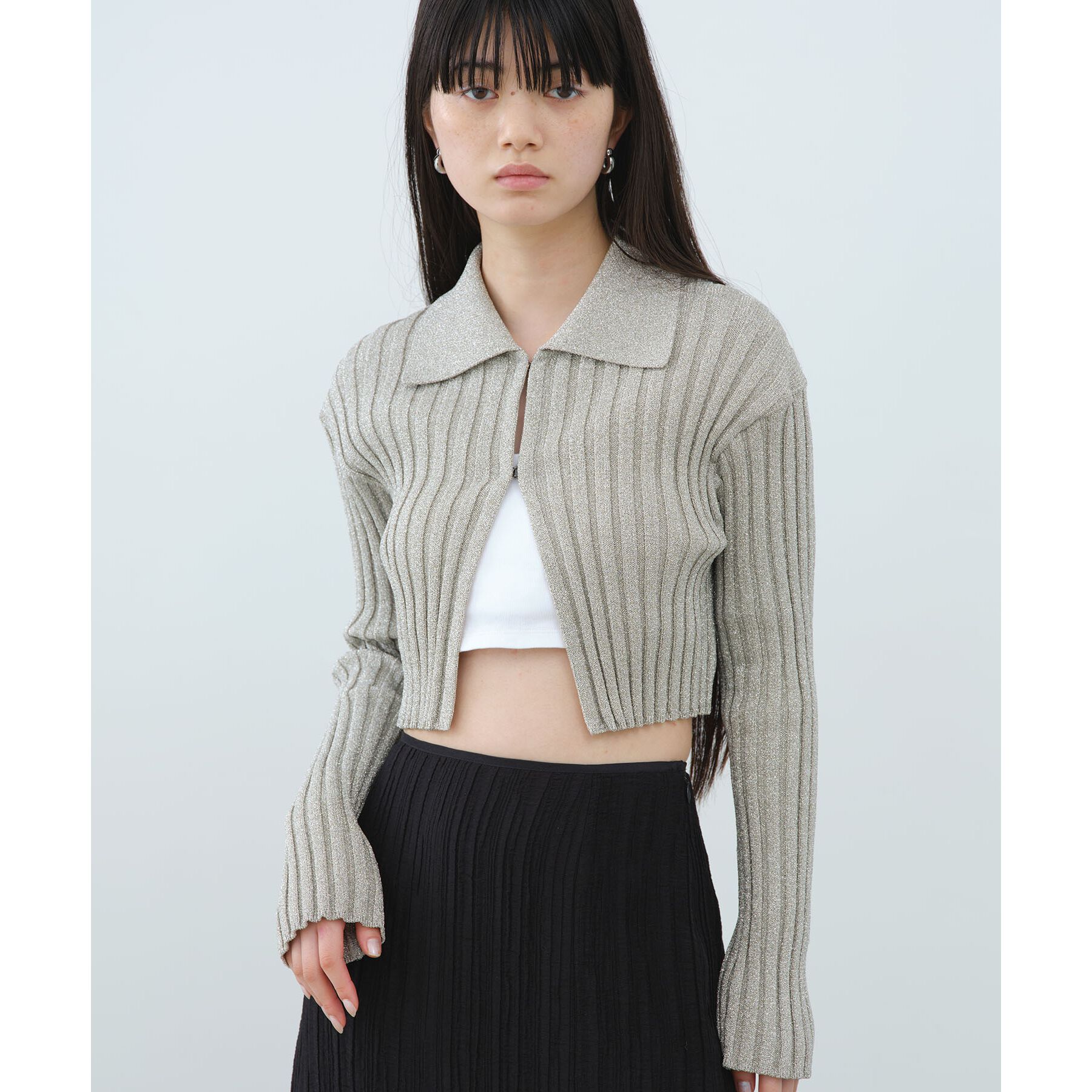 CODE A「lame knit cardigan」|カーディガン|