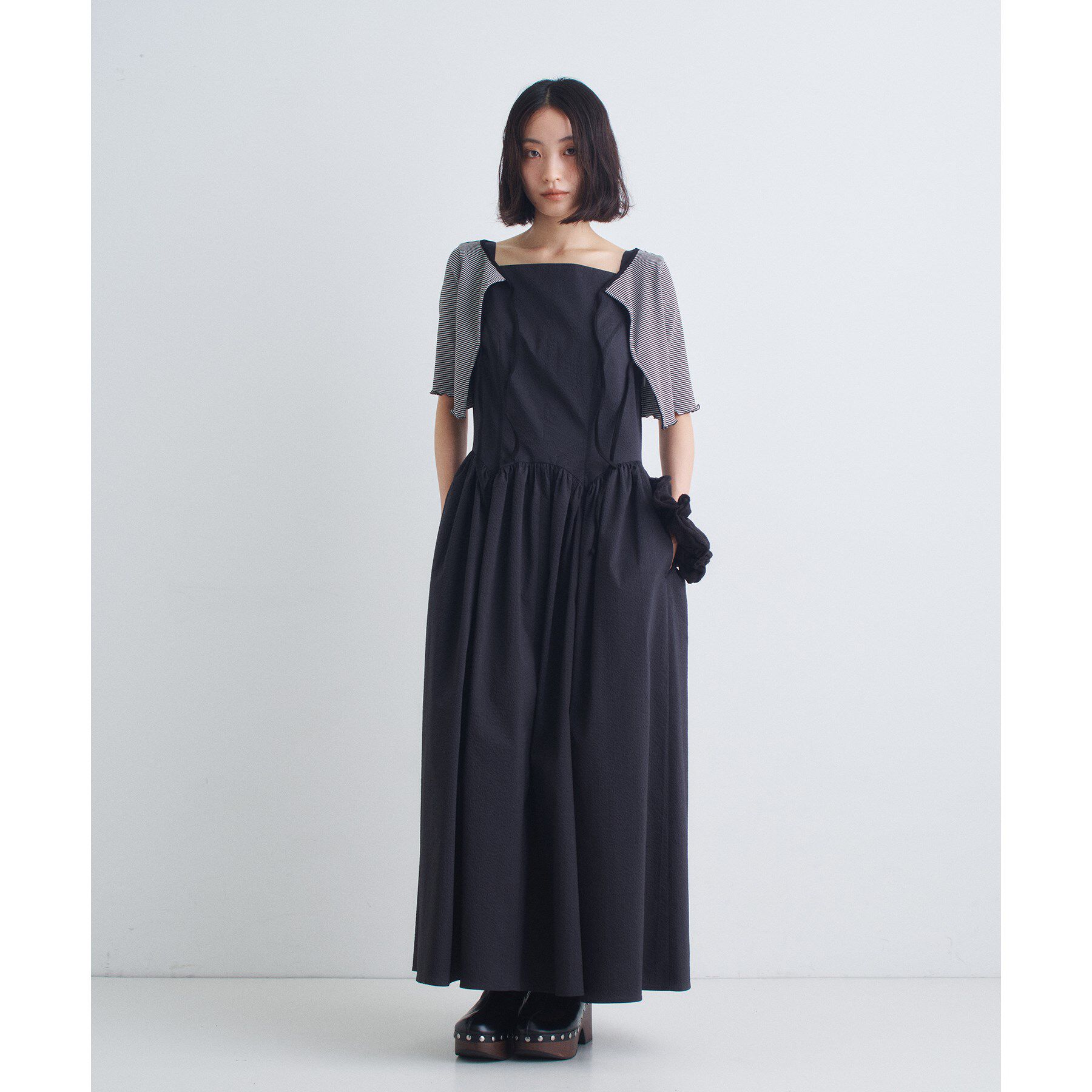 CODE A「chic border 2way ribbon cardigan」|カーディガン|