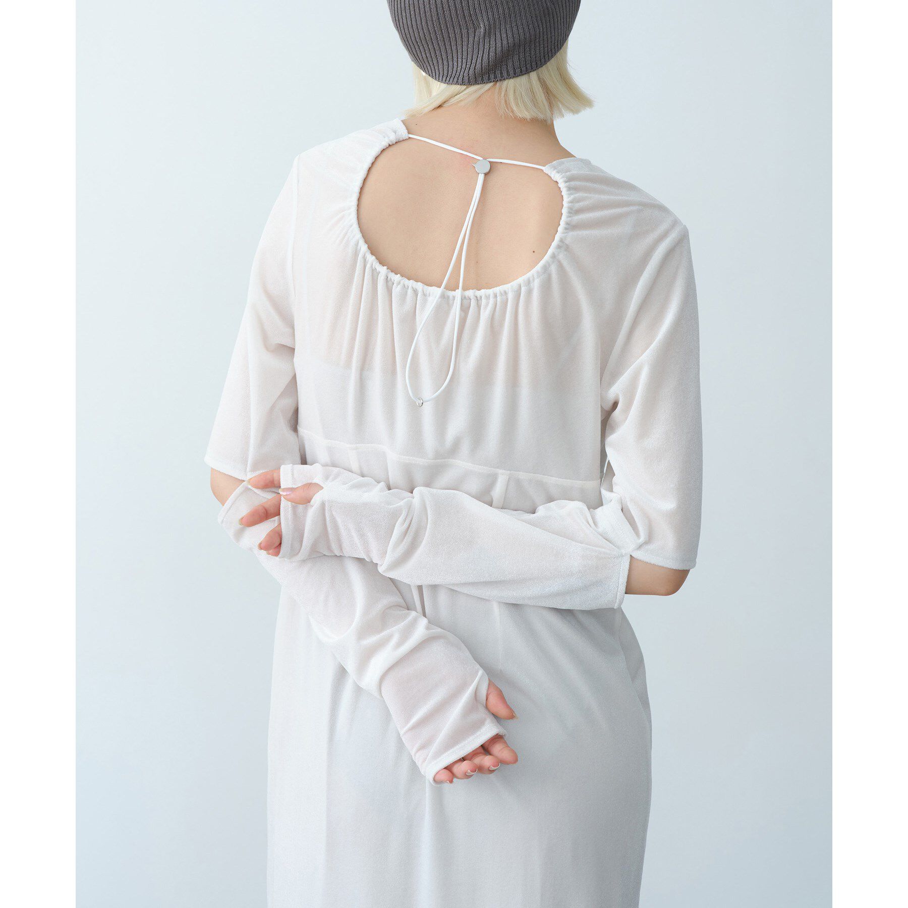 CODE A「velvet open back dress」|ワンピース|オフホワイト(003