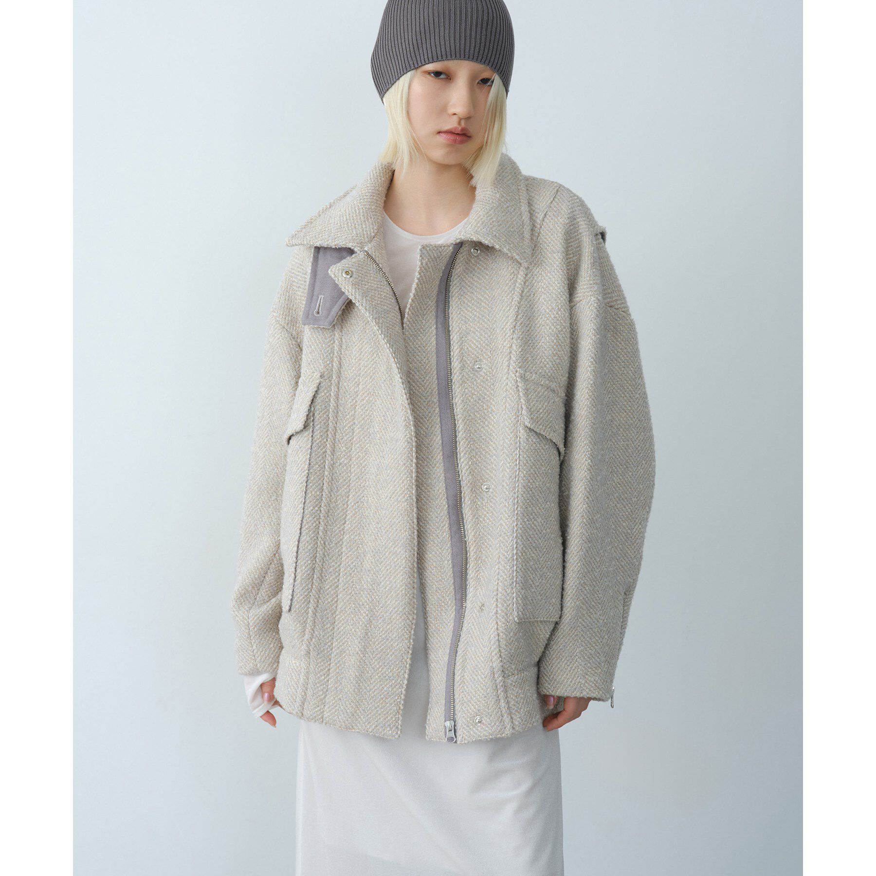 CODE A「oversized tweed blouson」|ダウン|