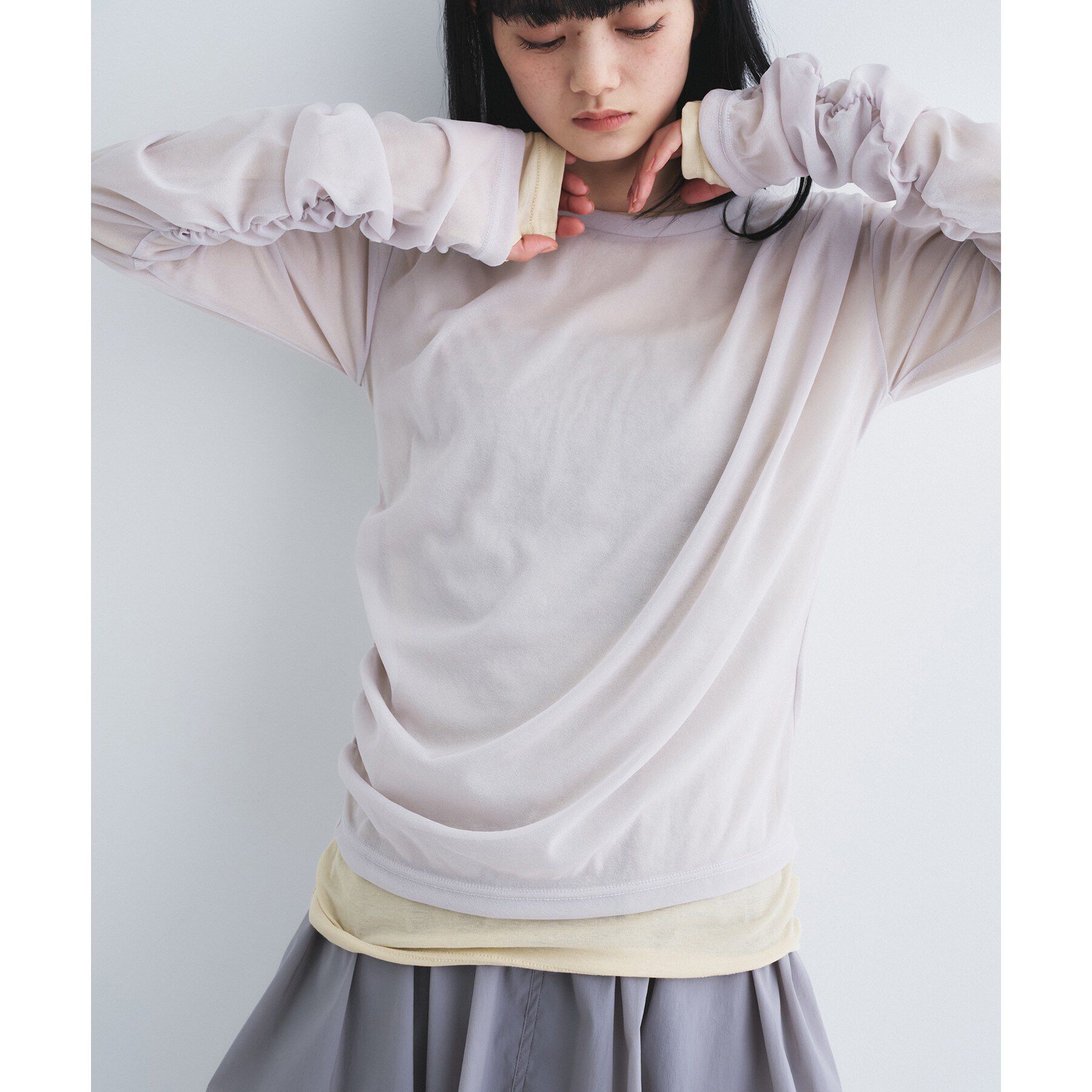 CODE A「sheer combi layer tops」|Tシャツ・カットソー|