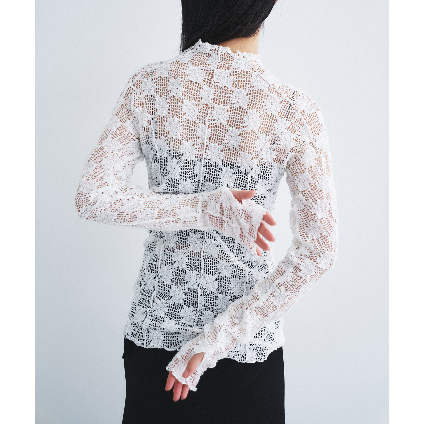 CODE A「floral lace highneck tops」|Tシャツ・カットソー|