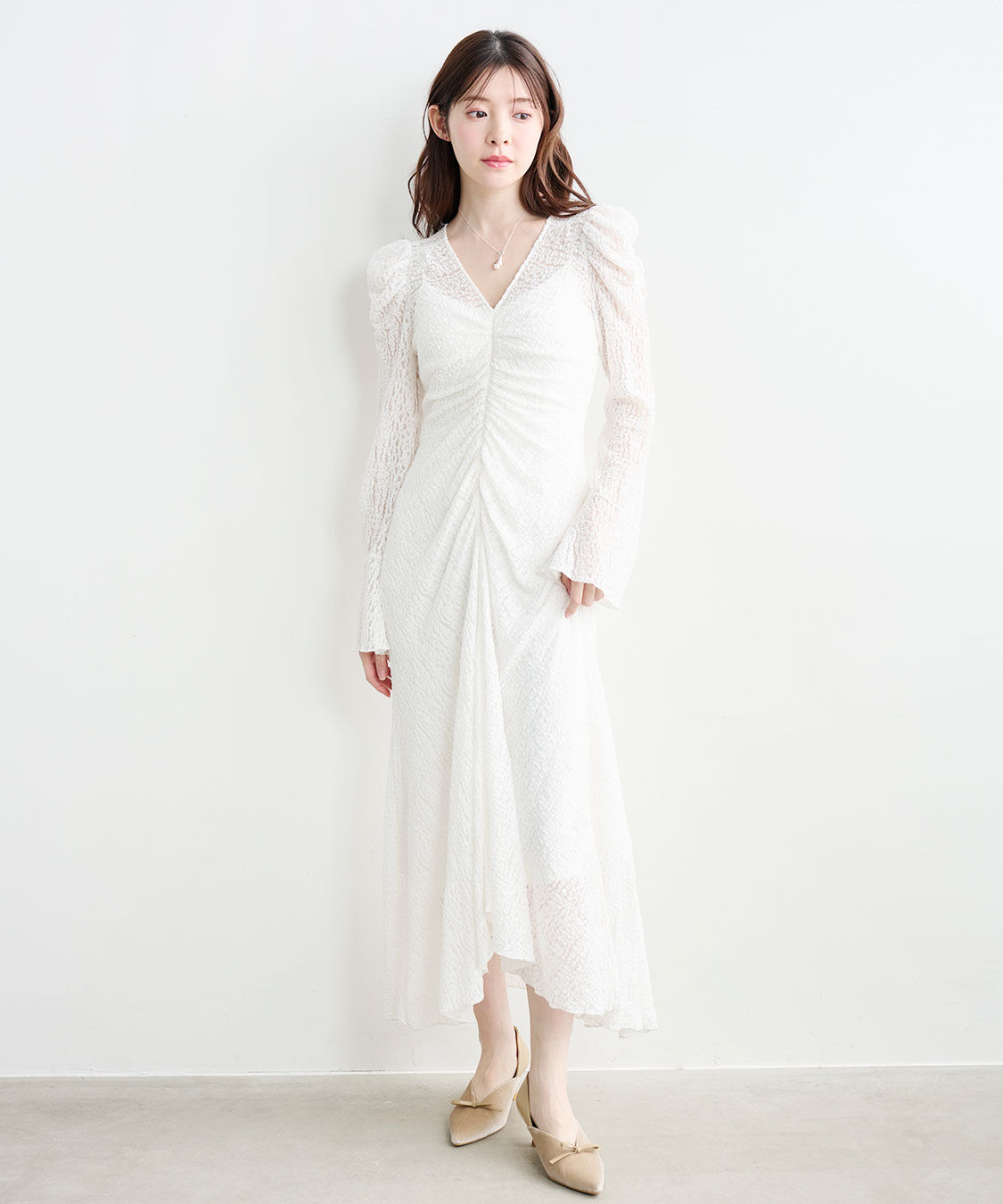 COCO DEAL「ストレッチレースギャザーワンピース」|ワンピース|オフ