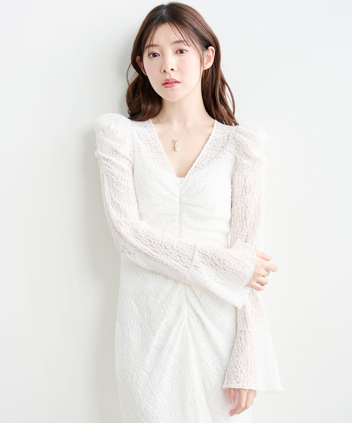 COCO DEAL「ストレッチレースギャザーワンピース」|ワンピース|