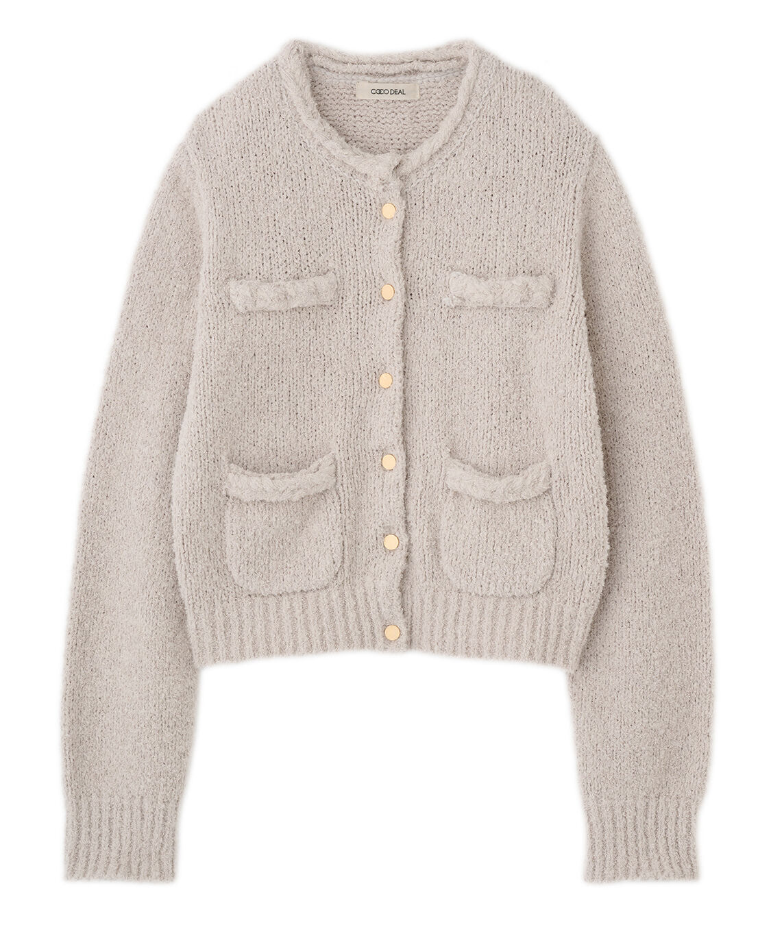 COCO DEAL「トリミングフェザーカーディガン」|ニット・セーター|
