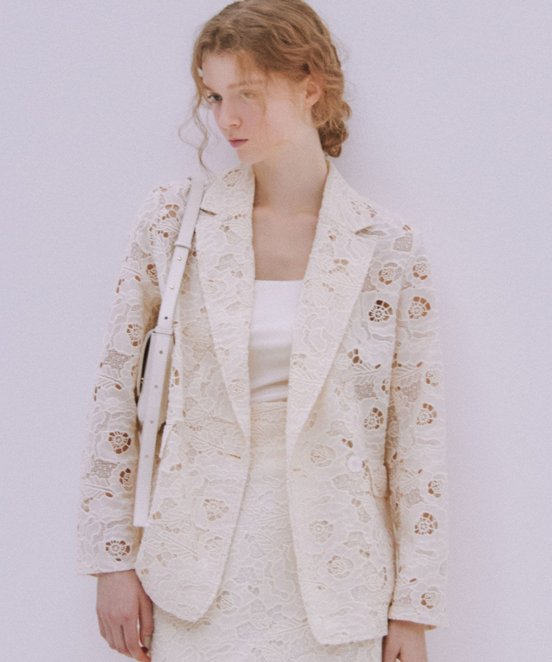 COCO DEAL「レーステーラードジャケット」|テーラードジャケット|アイボリー