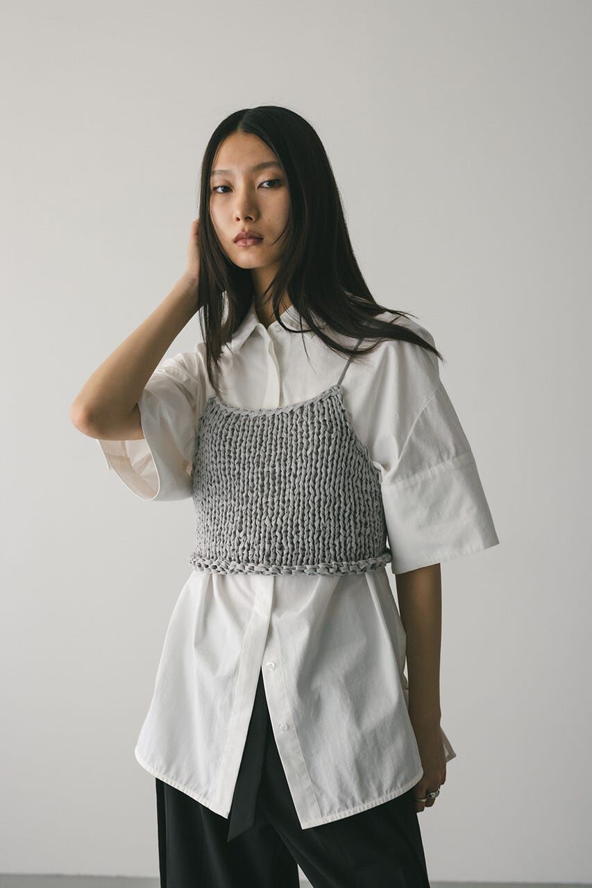 STYLEMIXER「ハンドメイドニットビスチェ」|キャミソール|SAX