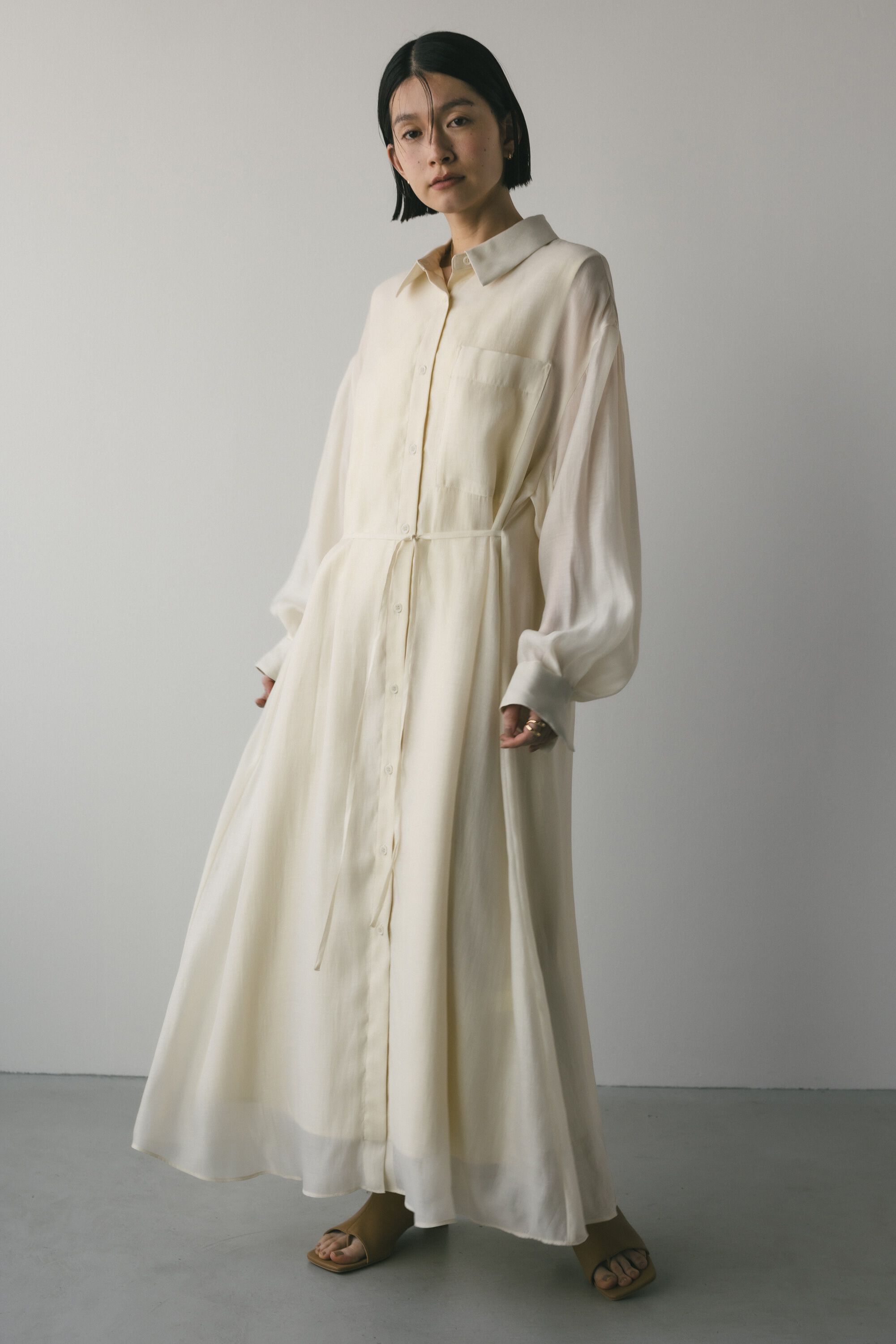 STYLEMIXER「シアーレイヤーシャツワンピース」|ワンピース|