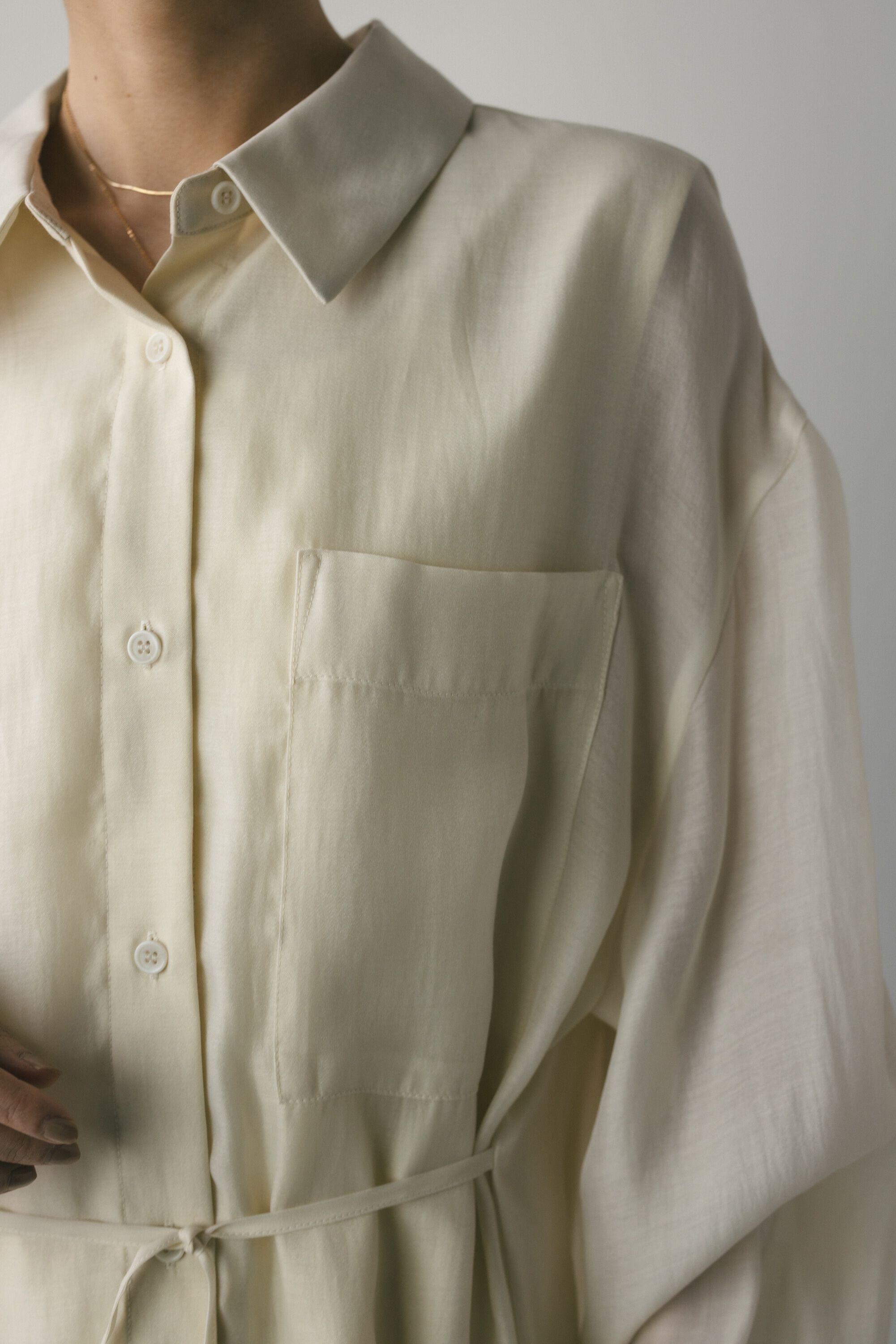 STYLEMIXER「シアーレイヤーシャツワンピース」|ワンピース|