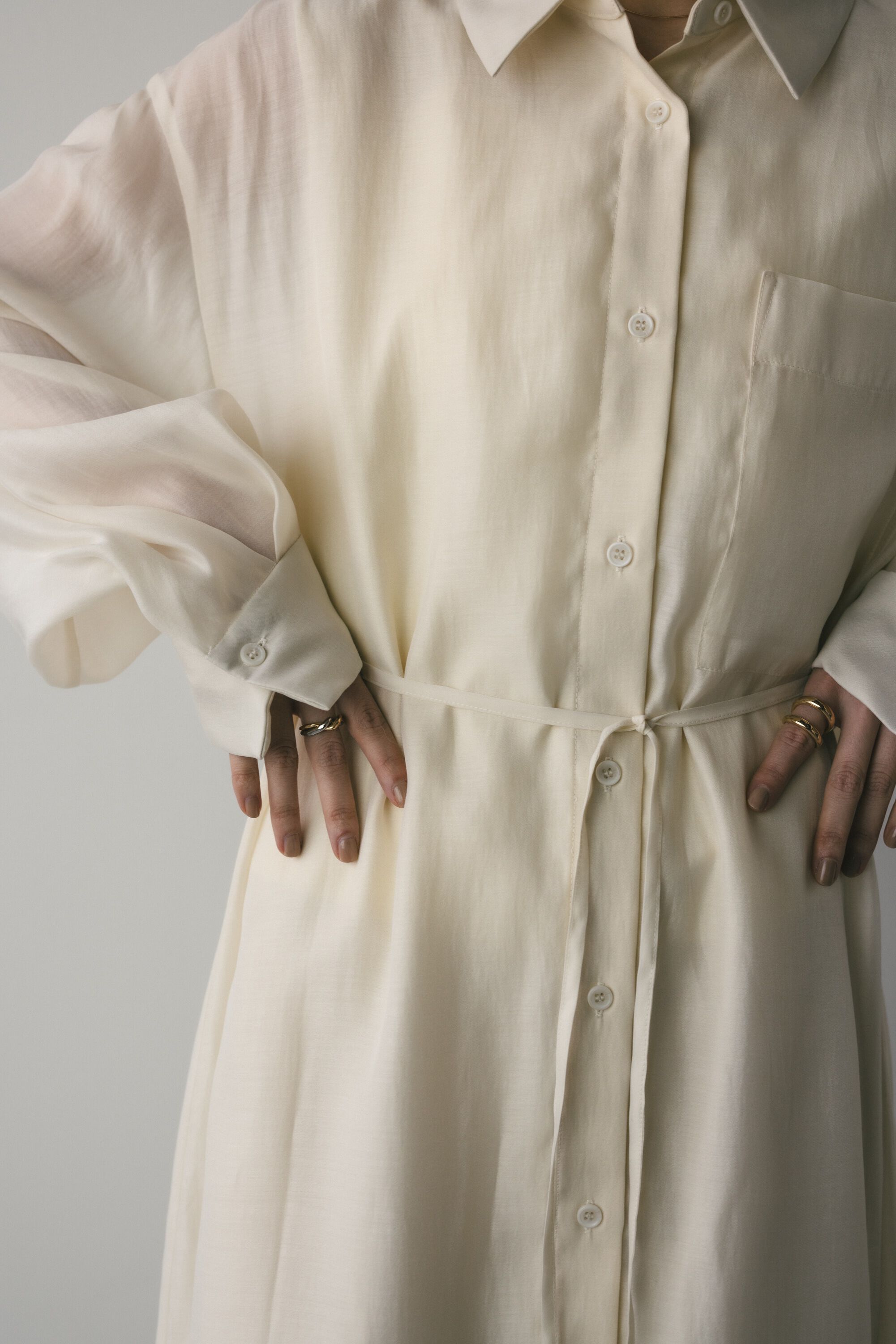 STYLEMIXER「シアーレイヤーシャツワンピース」|ワンピース|