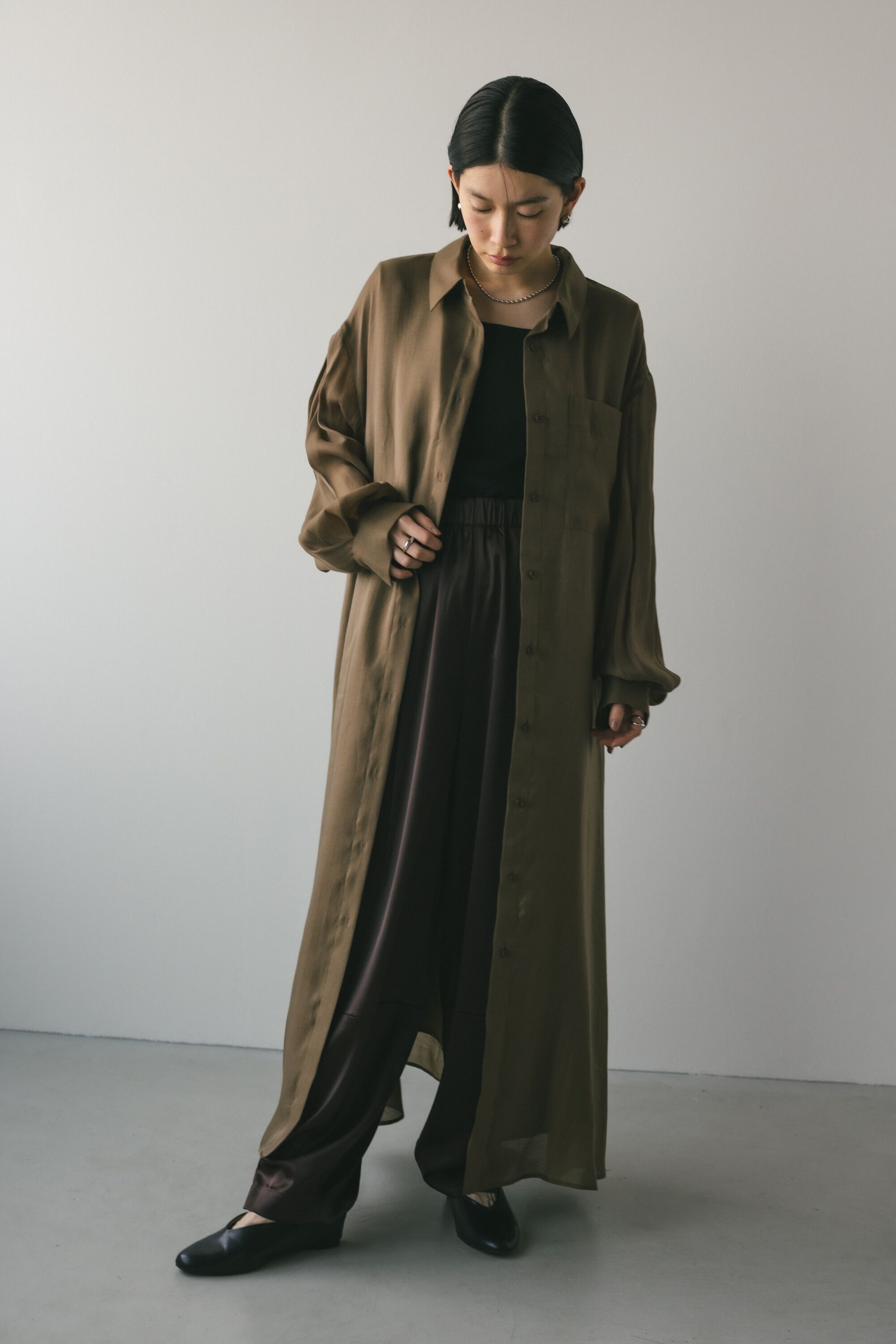 STYLEMIXER「シアーレイヤーシャツワンピース」|ワンピース|