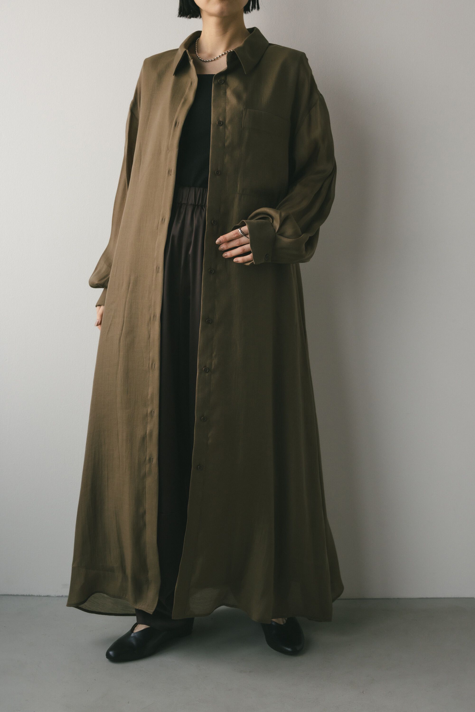 STYLEMIXER「シアーレイヤーシャツワンピース」|ワンピース|