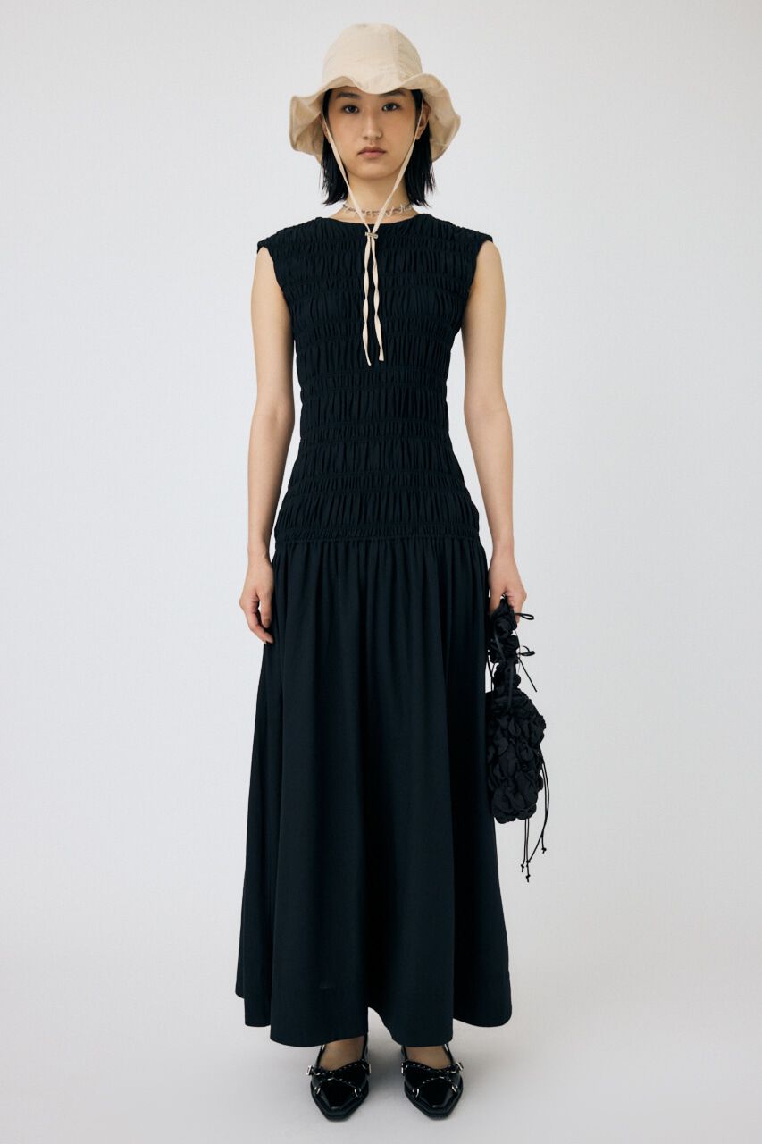 MOUSSY「SHIRRING GATHER SUMMER ドレス」|ワンピース|
