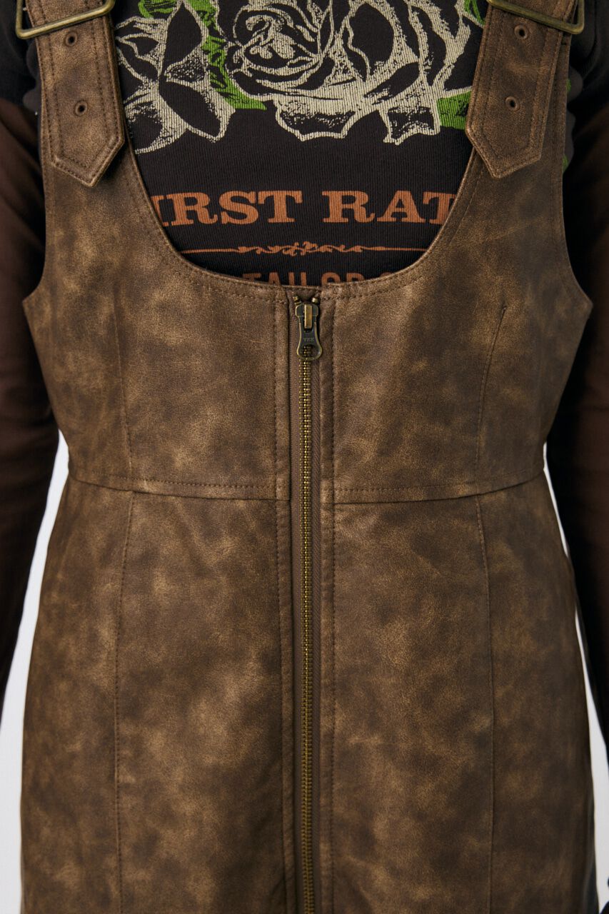 MOUSSY「FRONT ZIP ジャンパースカート」|ワンピース|