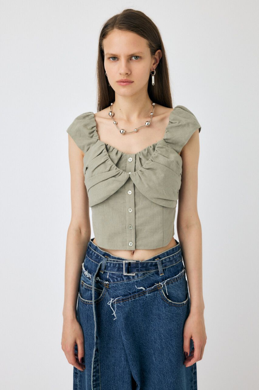 MOUSSY「LAYERED GATHERED ブラウス」|シャツ・ブラウス|