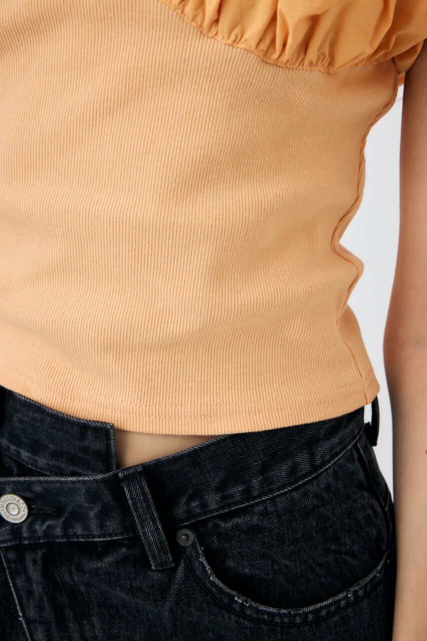 MOUSSY「VOLUME SLEEVE DOCKING トップス」|Tシャツ・カットソー|
