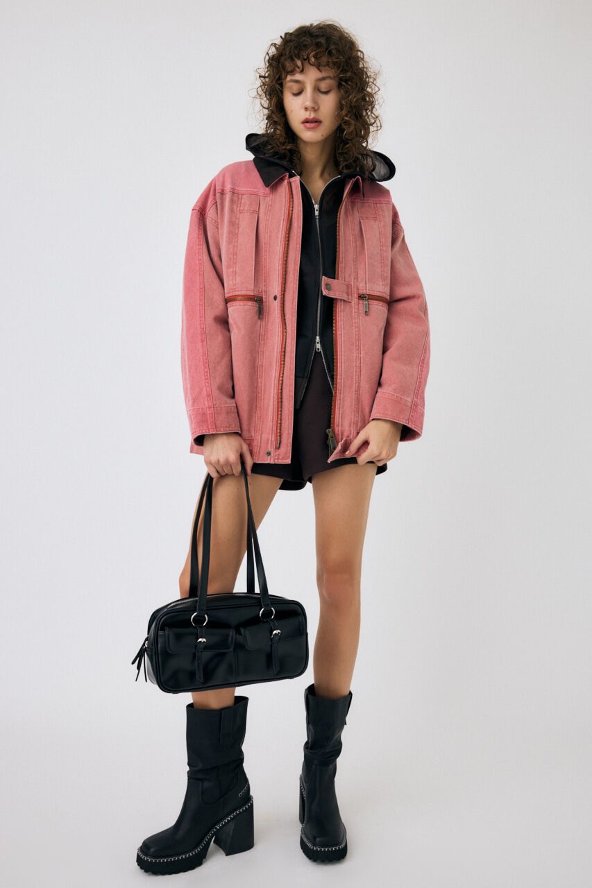 MOUSSY「SHEER CARDBOARD ジップアップフーディ」|パーカー|