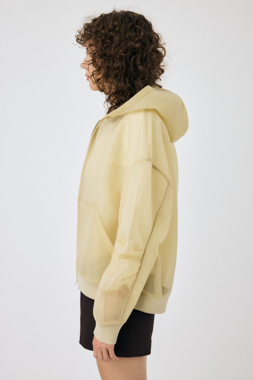 MOUSSY「SHEER CARDBOARD ジップアップフーディ」|パーカー|