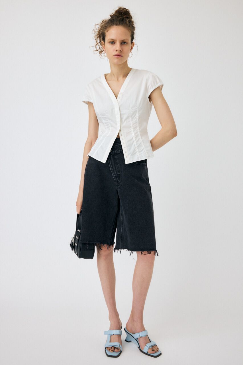 MOUSSY「CAPSLEEVE BUTTON シャツ」|シャツ・ブラウス|