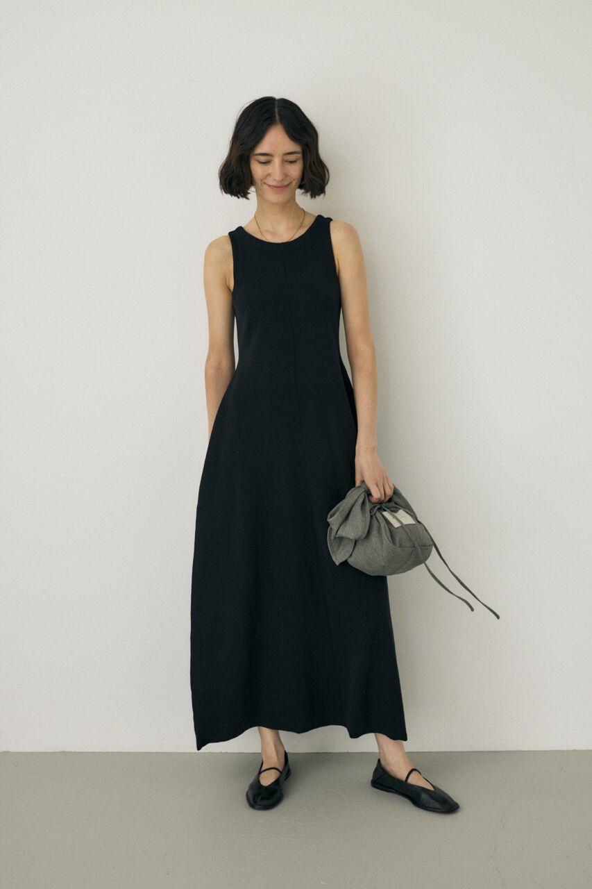 MOUSSY「ノースリーブニットワンピース　オーガニックコットン使用」|ワンピース|BLK