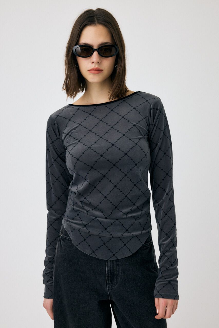 MOUSSY「BACK OPEN シアートップス」|Tシャツ・カットソー|GRY