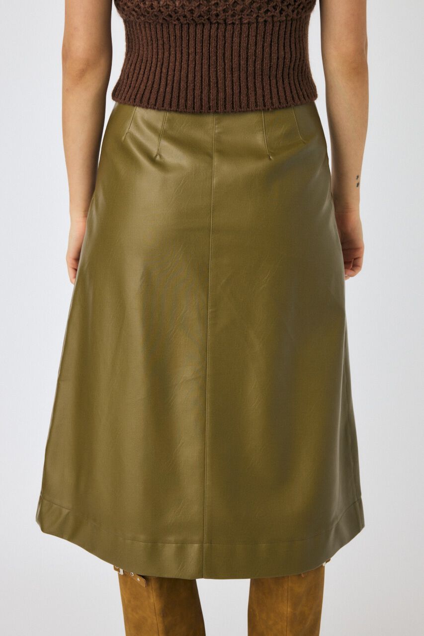 MOUSSY「F/LEATHER TUCKED ミディスカート」|スカート|