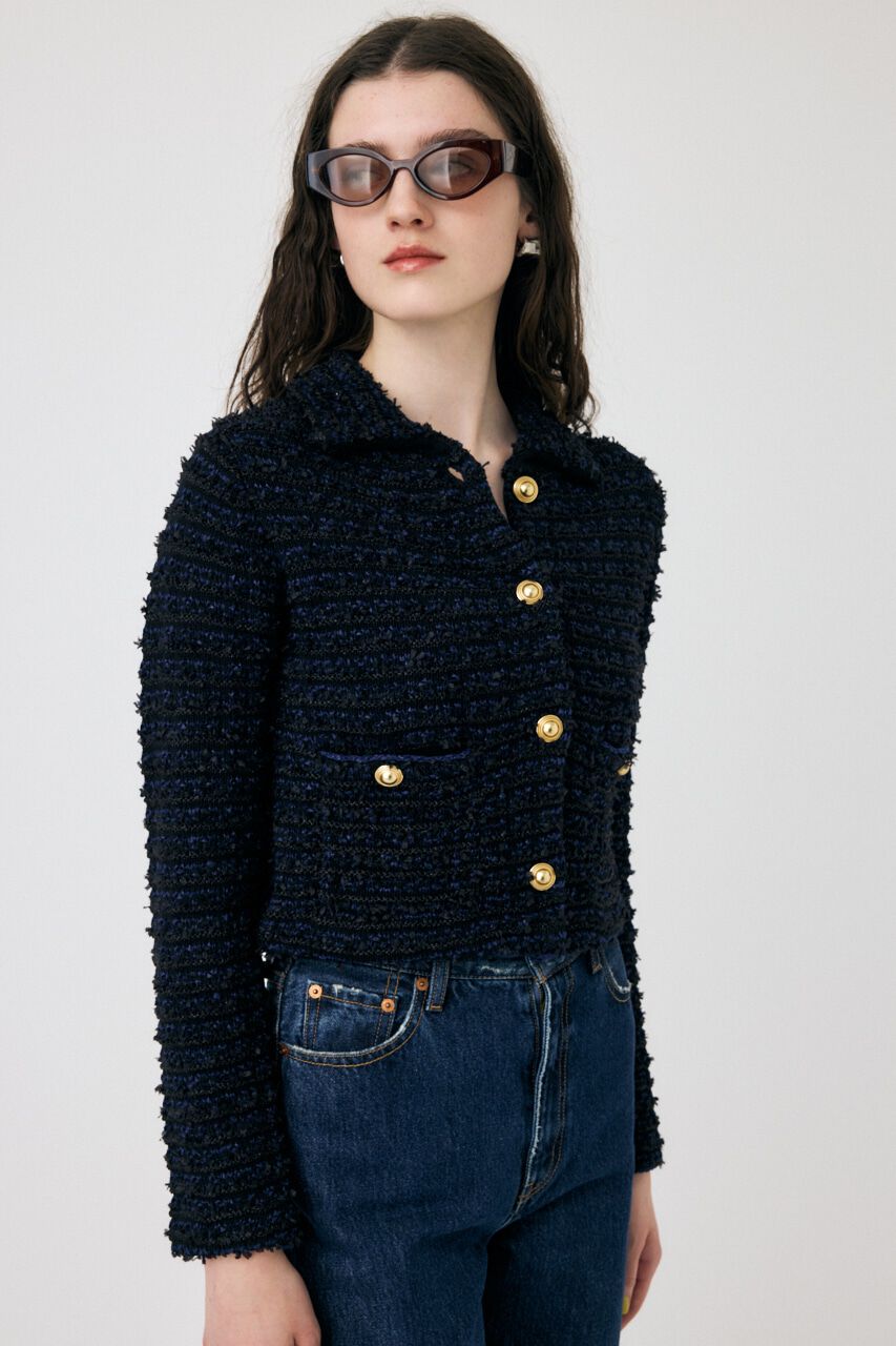 MOUSSY「TWEEDY ニットカーディガン」|ニット・セーター|