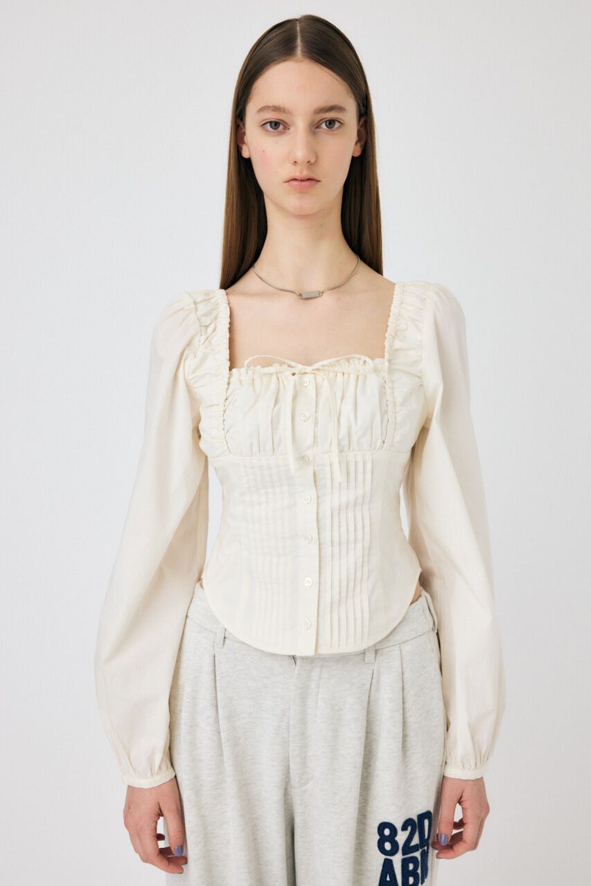 MOUSSY「PUFF SLEEVE CORSET FIT ブラウス」|シャツ・ブラウス|