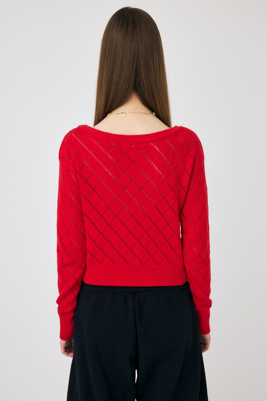 MOUSSY「EYELET ニットカーディガン」|ニット・セーター|