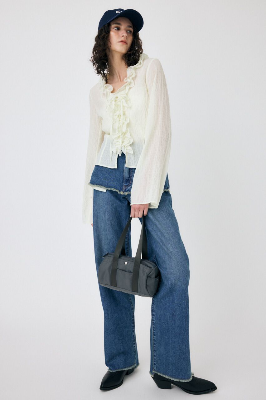 MOUSSY「LACE UP RUFFLE ブラウス」|シャツ・ブラウス|