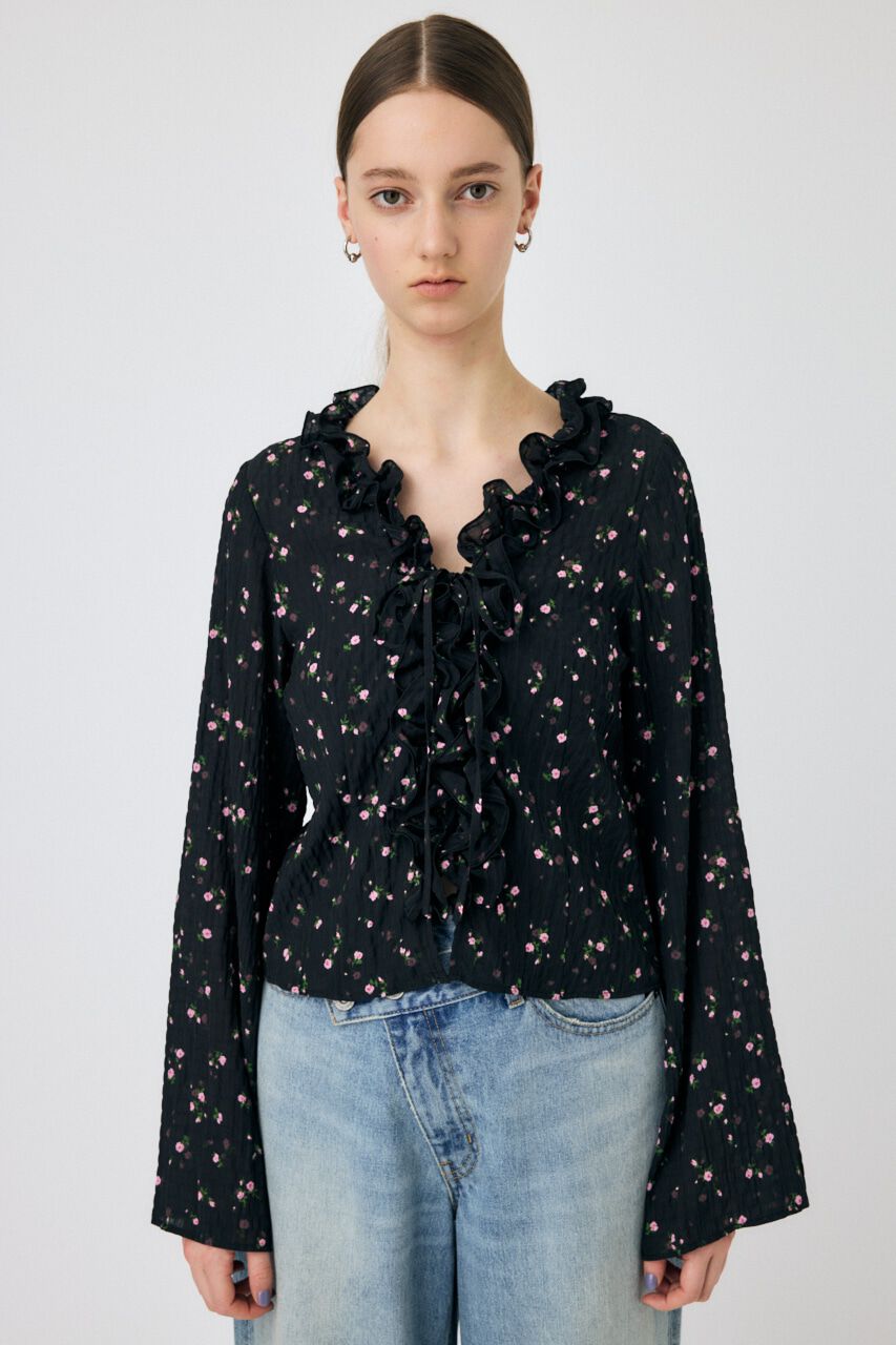 MOUSSY「LACE UP RUFFLE ブラウス」|シャツ・ブラウス|