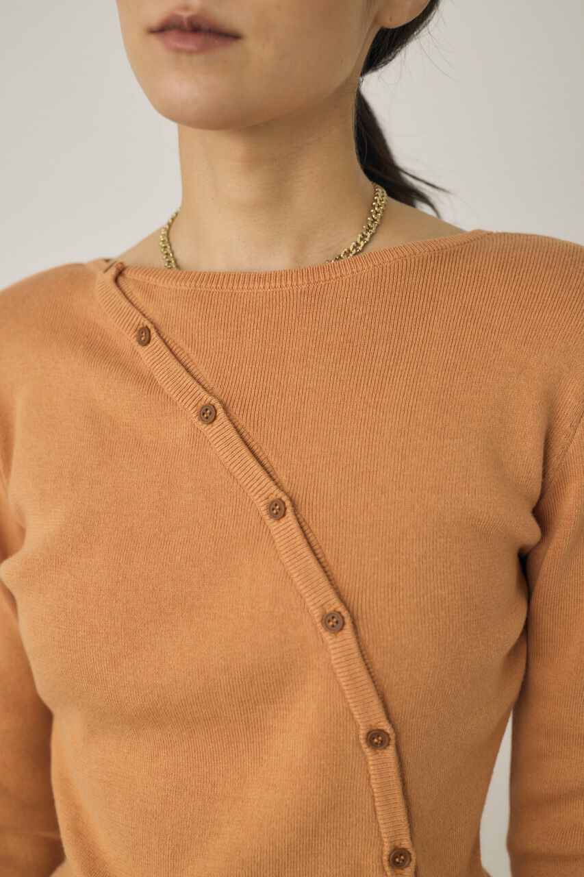 MOUSSY「斜めボタンニットトップス　」|ニット・セーター|