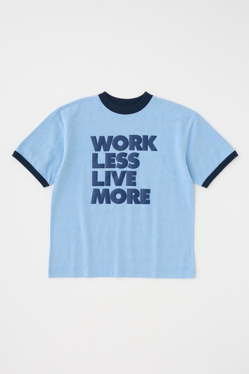 MOUSSY「SLOGAN ビッグ TEE」|Tシャツ・カットソー|L/BLU1