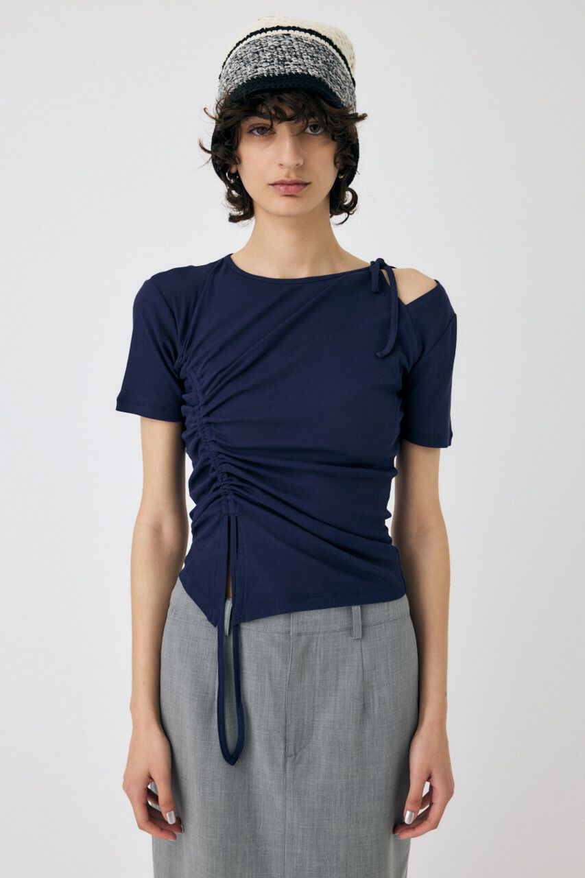 MOUSSY「ONE SHOULDER タイネック TEE」|Tシャツ・カットソー|NVY