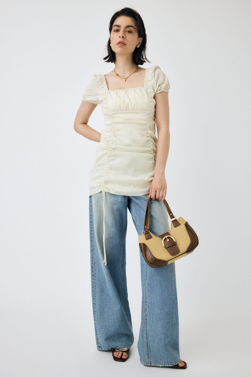 MOUSSY「GATHER RIBBON ミニドレス」|ワンピース|