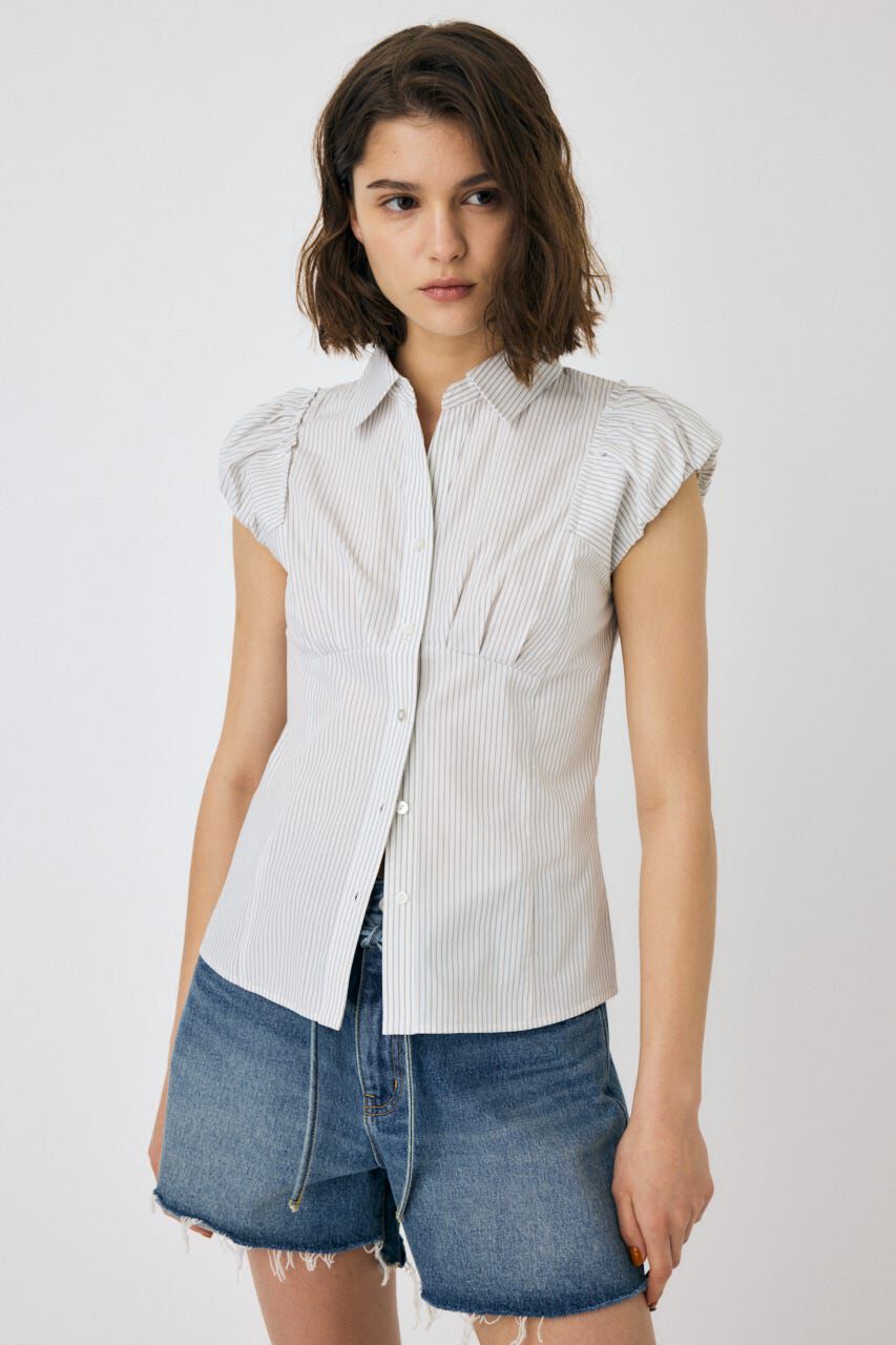 MOUSSY「PIN STRIPE FIT シャツ」|シャツ・ブラウス|WHT