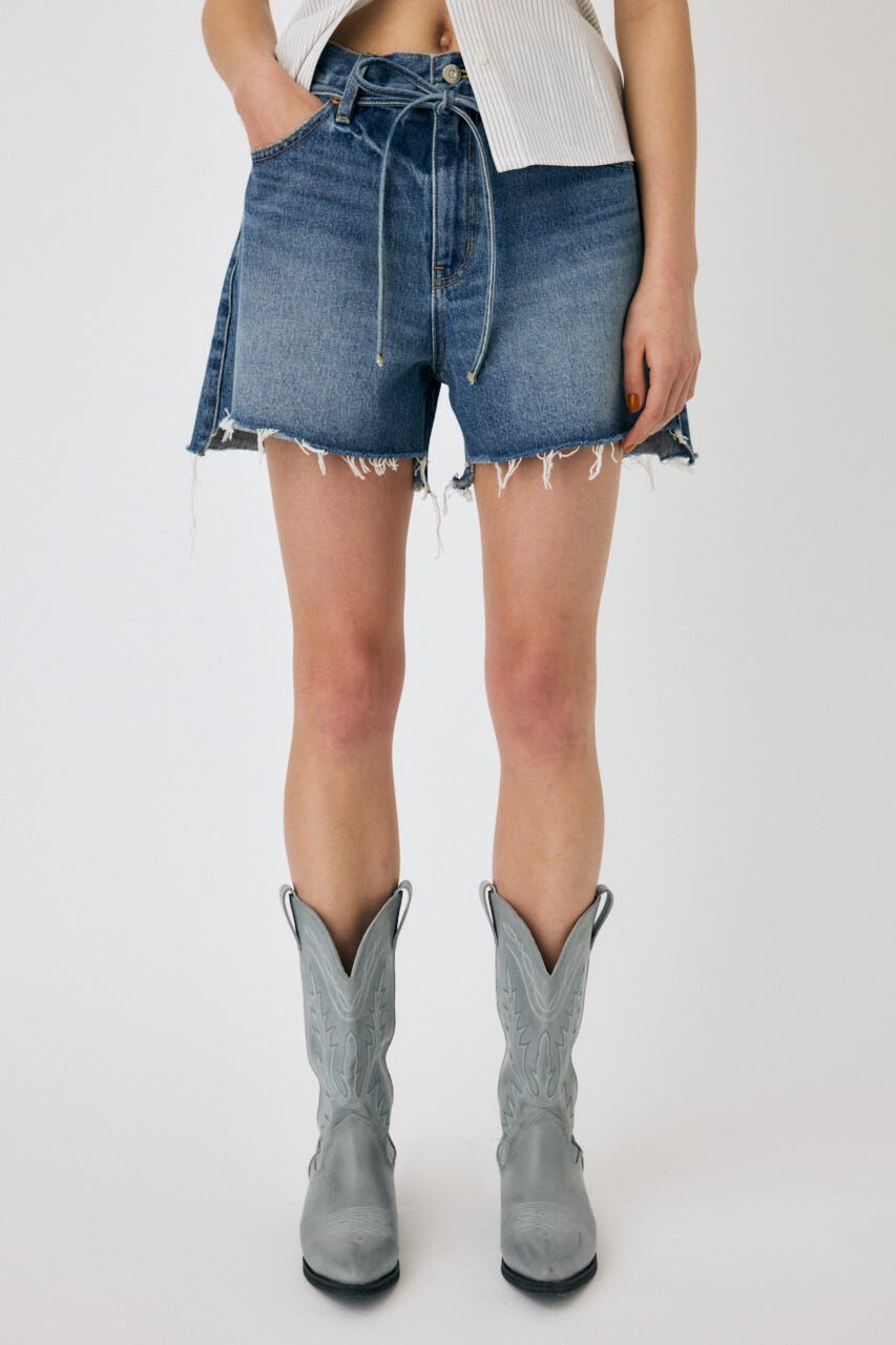 MOUSSY「WIDE DENIM ショーツ」|デニム|BLU