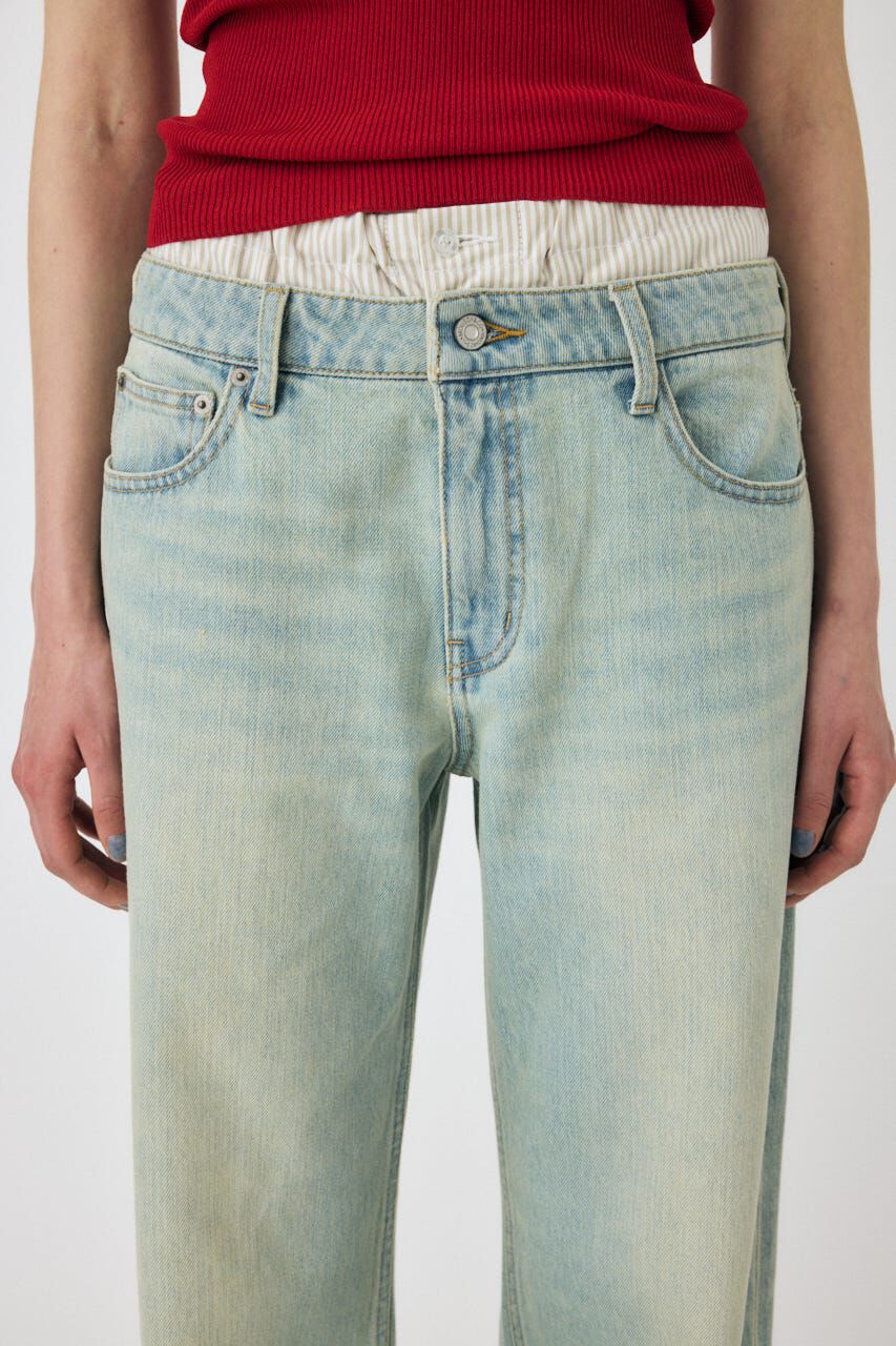 MOUSSY「BOXER LAYERED STRAIGHT デニム」|デニム|