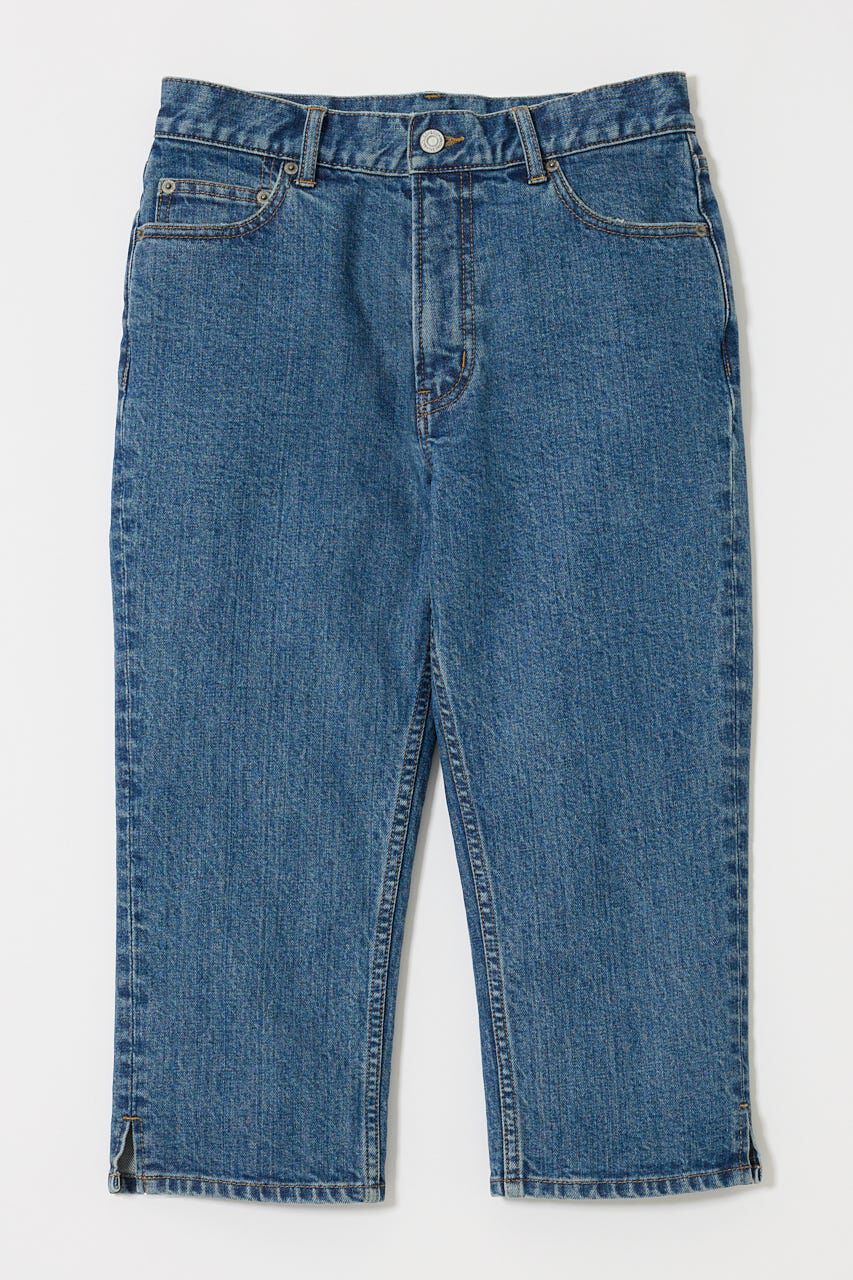 MOUSSY「HEM SLIT カプリ」|デニム|